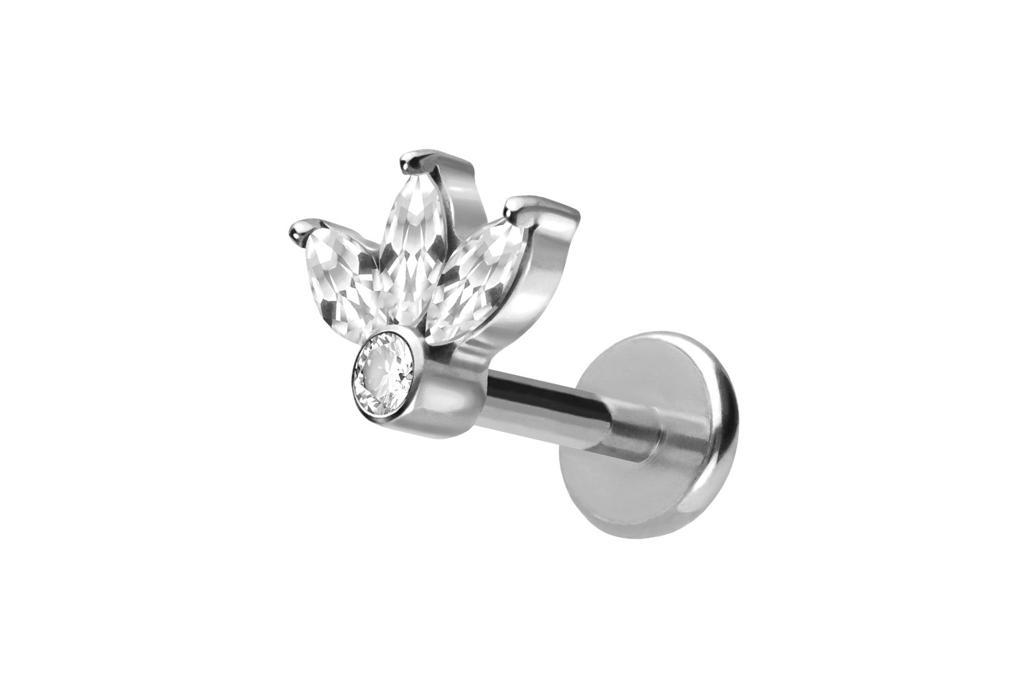 Titan Labret mit Push Fit LOTUSBLÜTE